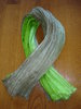 Etole plissée ombrée en pongé de soie MARC ROZIER - Dégradé d'anis et de kaki