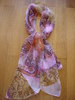 Echarpe foulard MARC ROZIER en mousseline blanche, rose, violette, marron