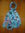 Echarpe imprimée turquoise en mousseline de soie bandes satin MARC ROZIER