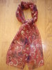 Echarpe foulard en mousseline roux, noire et or MARC ROZIER