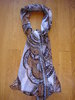 Echarpe foulard MARC ROZIER en mousseline blanche, marron, terre de sienne, noire