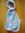 Echarpe foulard en mousseline de soie imprimée seersucker MARC ROZIER - Dominante turquoise