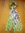 Echarpe en mousseline imprimée blanche, vert anis, marron et kaki MARC ROZIER