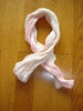 Echarpe plissée ombrée en lin et coton - Dégradé d'ivoire à rose pâle