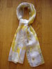 Echarpe en soie, coton et lin blanche, jaune, gris clair, kaki MARC ROZIER
