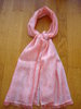 Echarpe en soie et coton natté rose et orangée